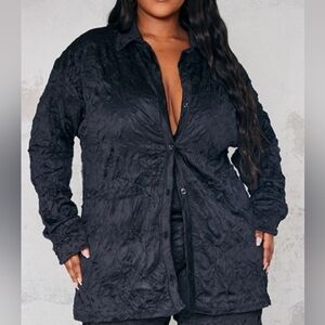 PLT Crinkled Button Down Shirt
